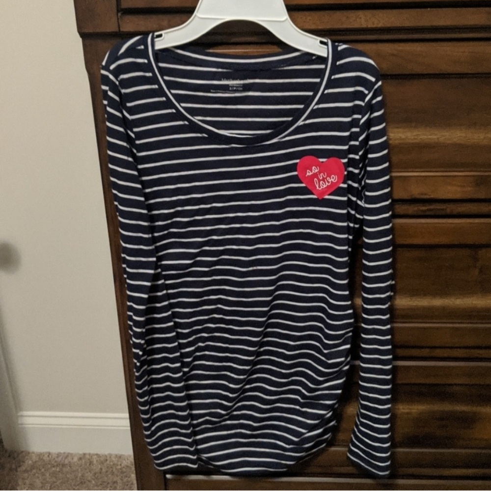 Motherhood Maternity “So in Love” Striped Shirt